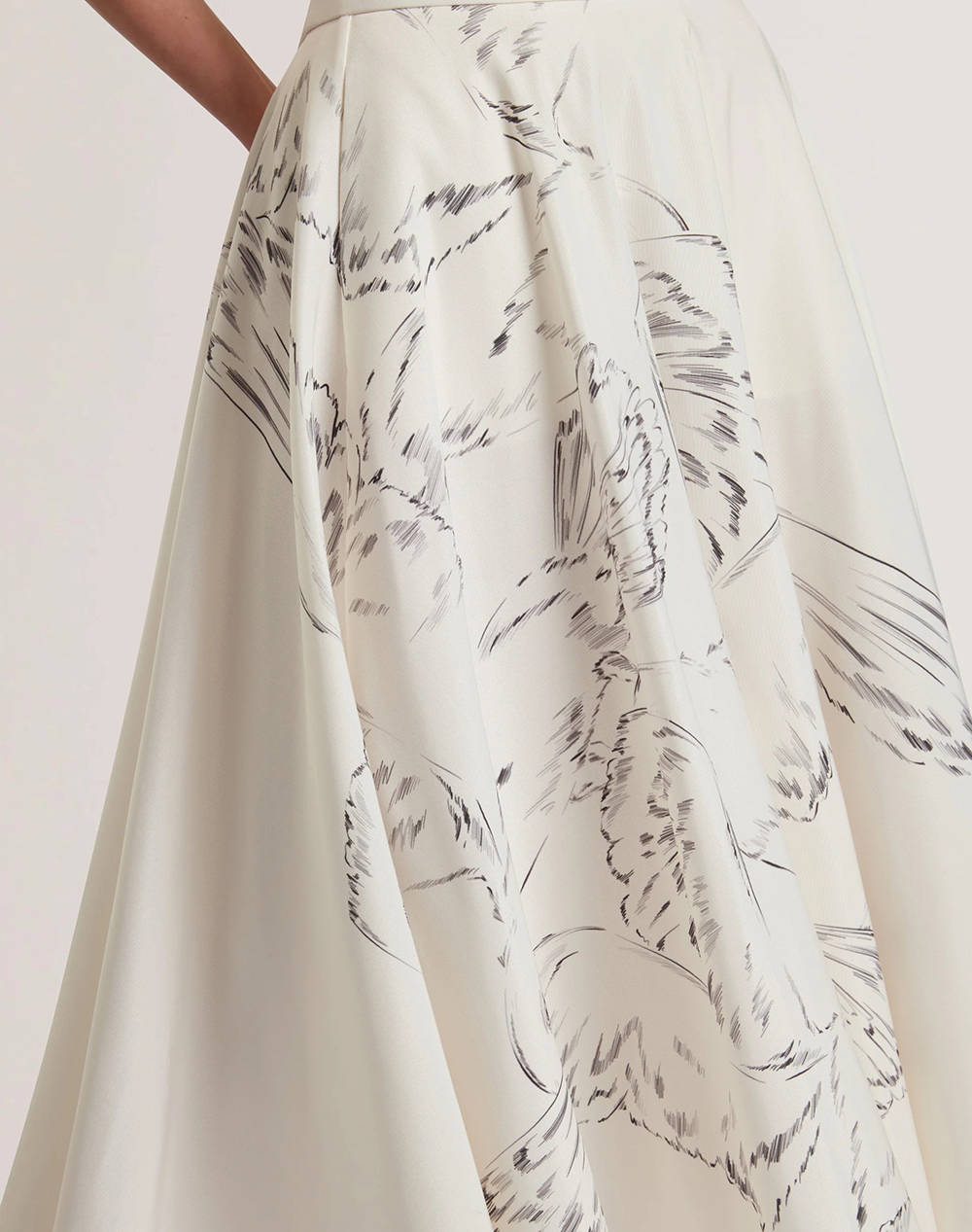 TED BAKER LAGUUNA Printed Ottoman Midi Skirt