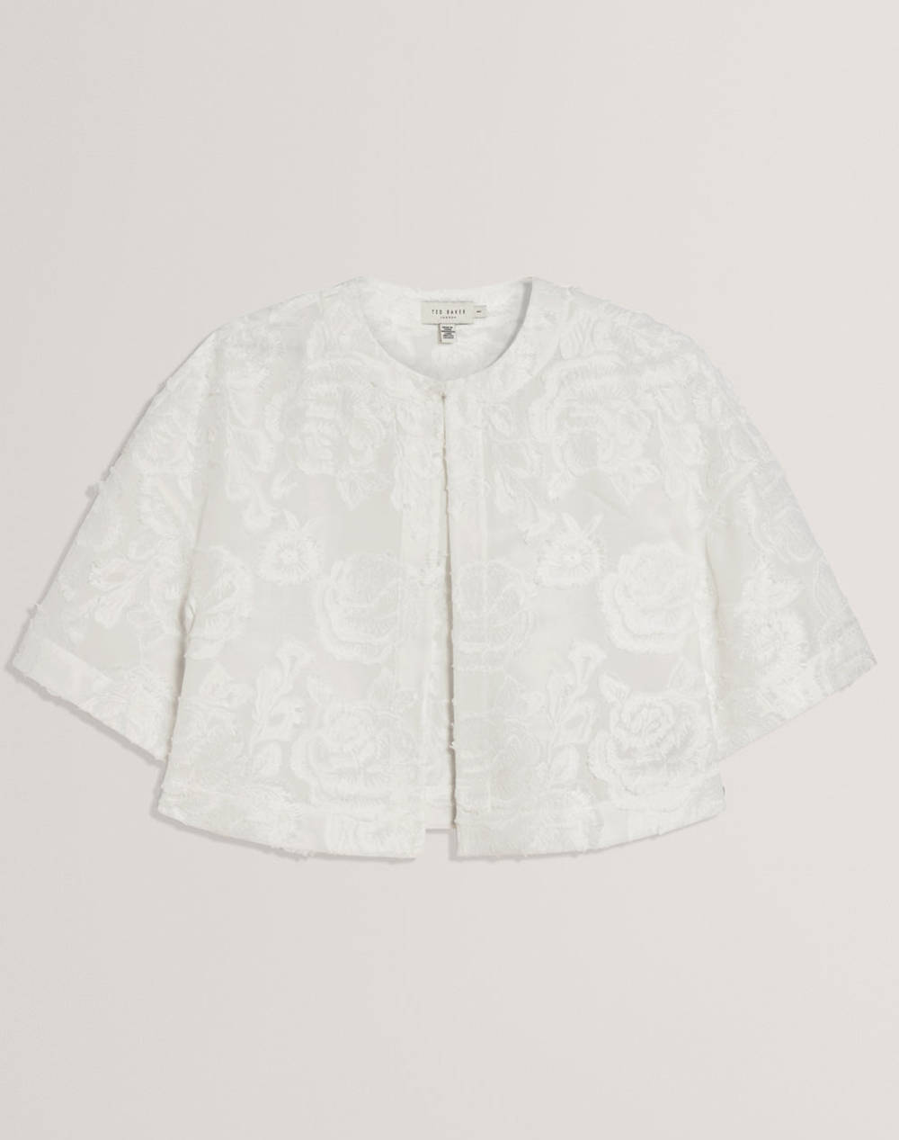 TED BAKER FAELA Collarless boxy fit cropped shirt