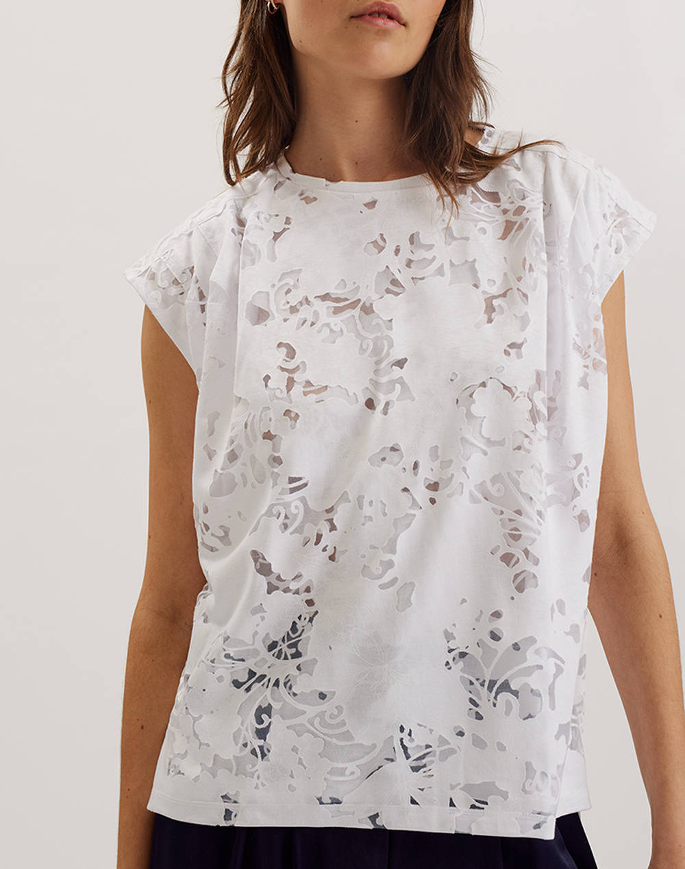 TED BAKER VLEENA Printed Burnout Vest Top