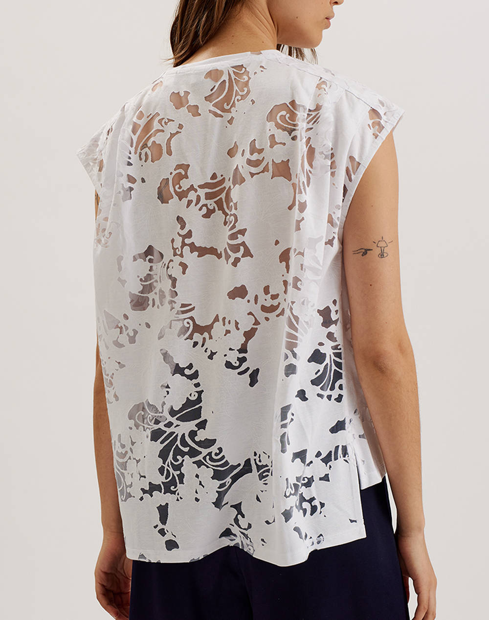 TED BAKER VLEENA Printed Burnout Vest Top
