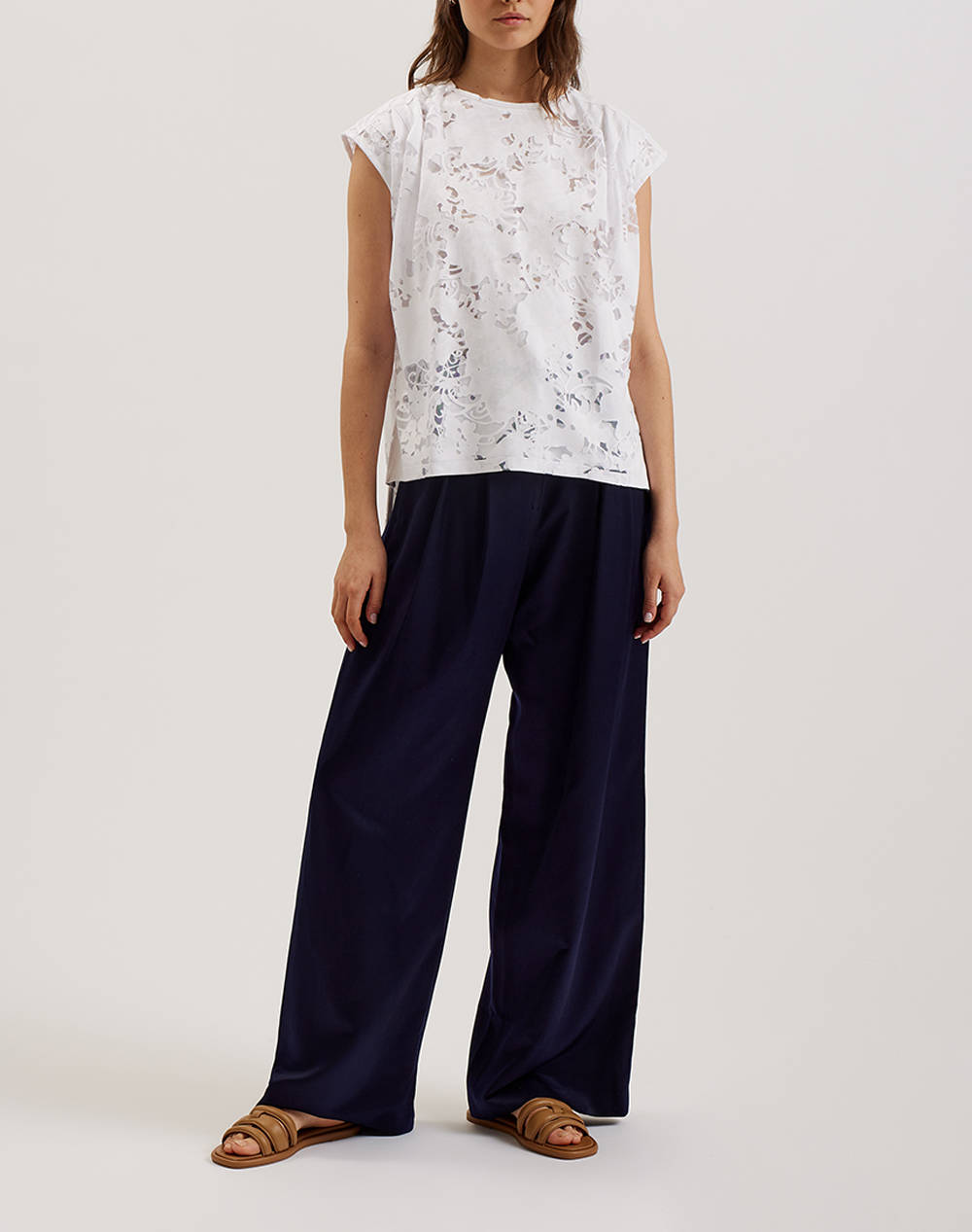 TED BAKER VLEENA Printed Burnout Vest Top