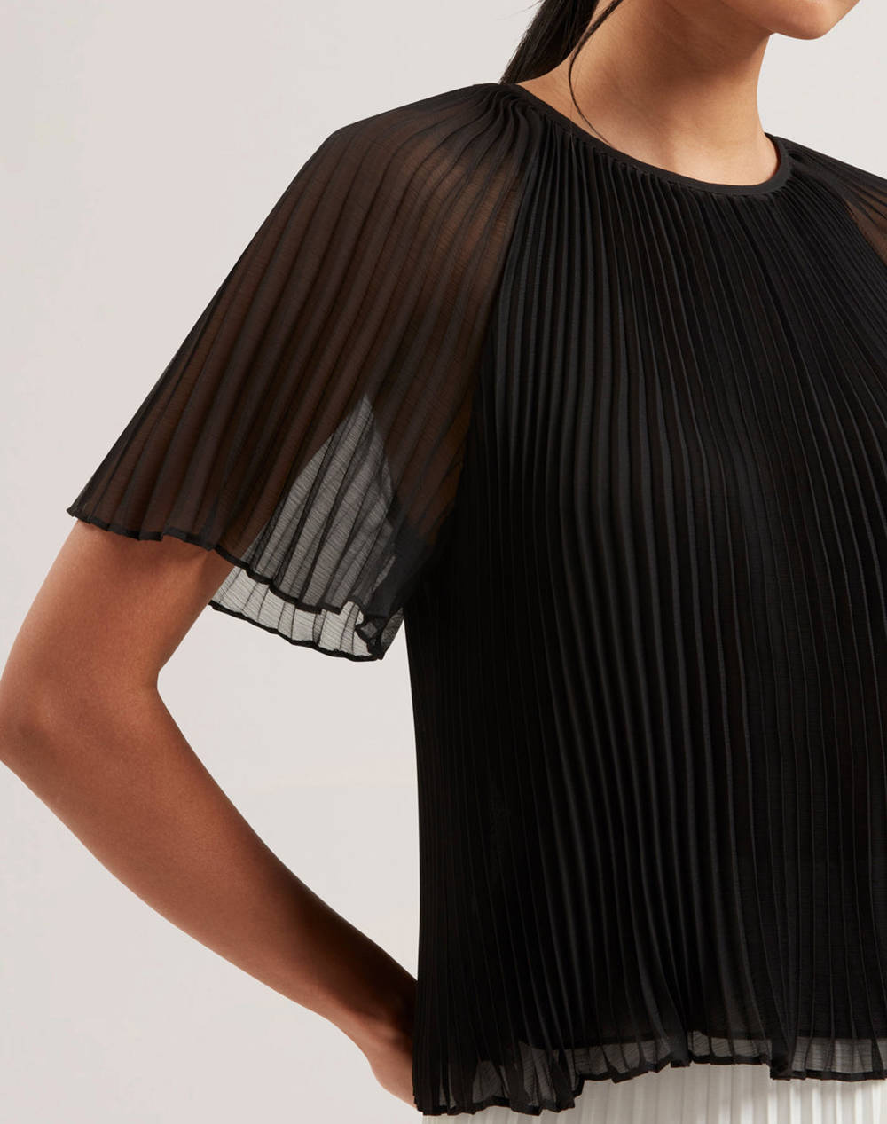 TED BAKER AGARA Pleated Short Sleeve Blouse