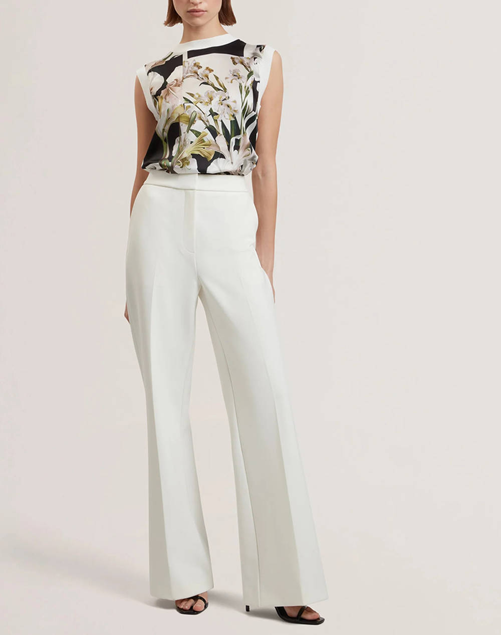 TED BAKER LIILEA Printed Woven Front Tank Top