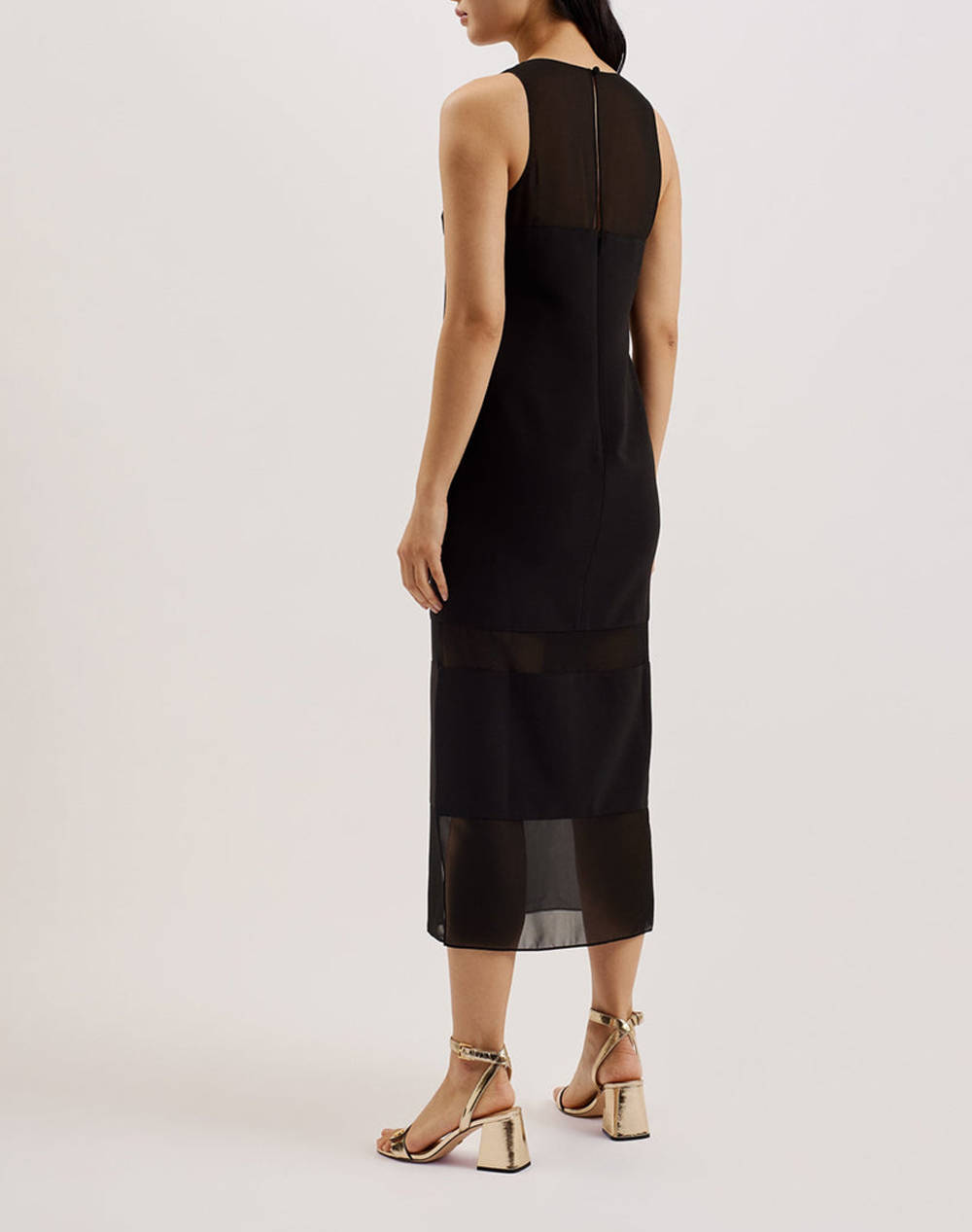 TED BAKER MEPHORA Sleeveless Midi Dress With Panel Detail