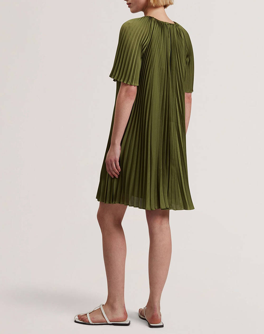 TED BAKER VINLAA Short Sleeve Pleated Mini Dress