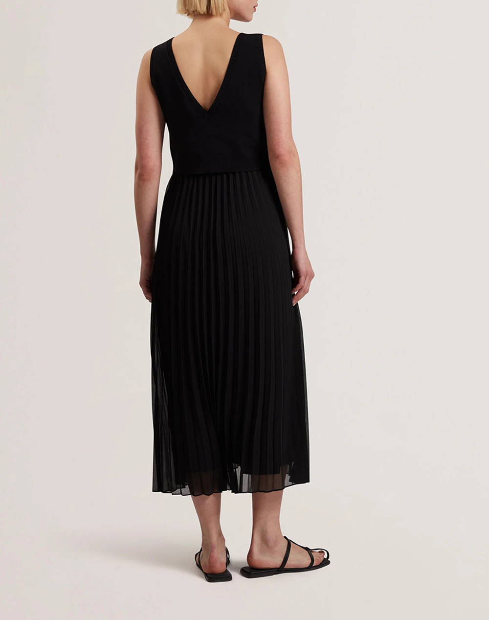 TED BAKER LARNAHH 1 Pleated Cami Dress with Knitted Tank