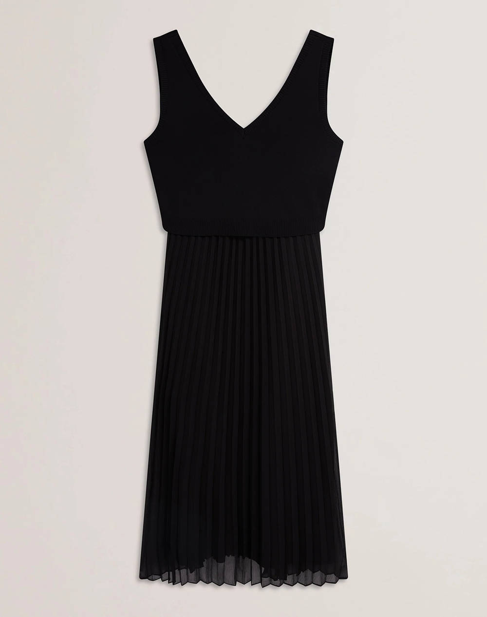 TED BAKER LARNAHH 1 Pleated Cami Dress with Knitted Tank