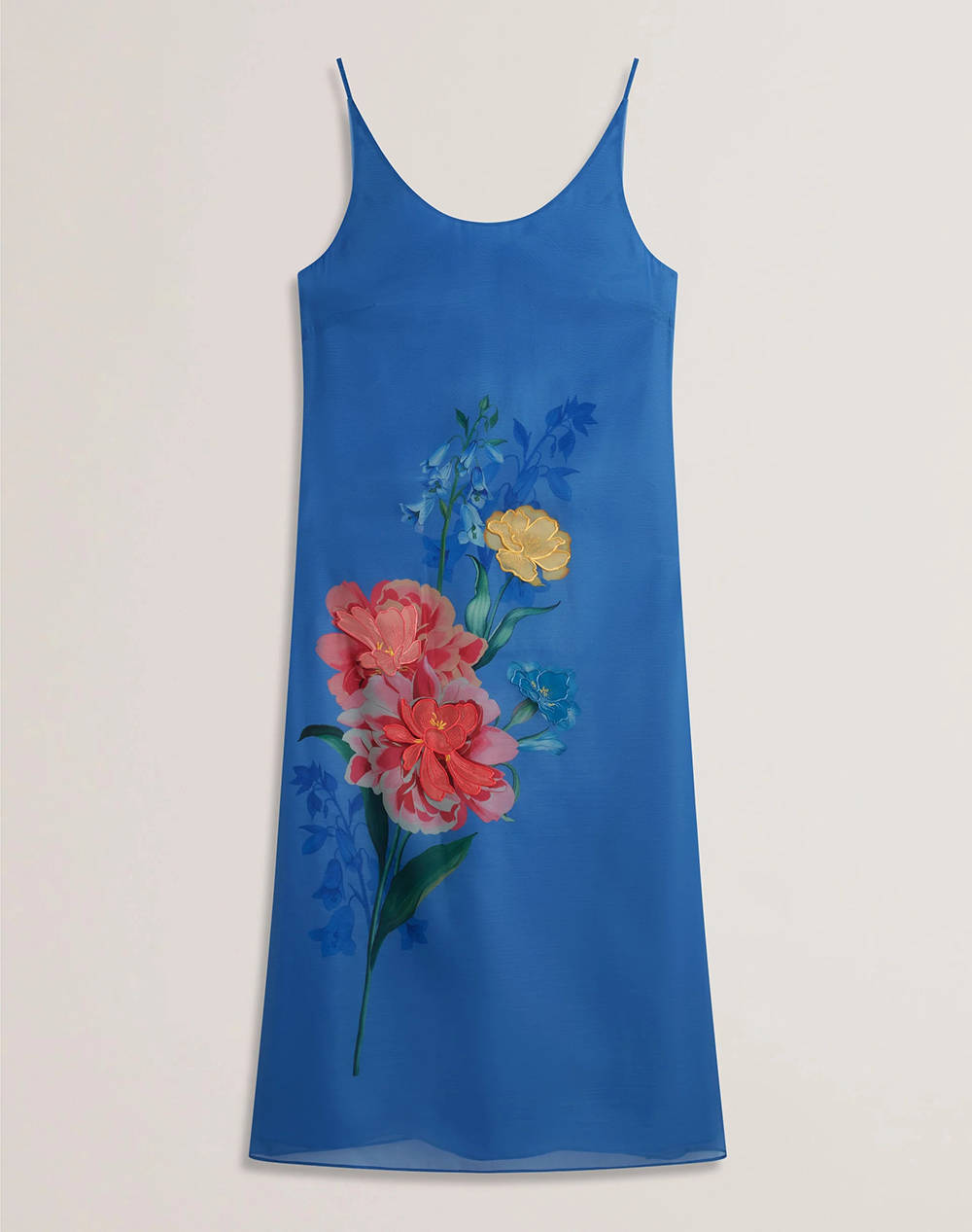 TED BAKER FAYDA Organza Scoop Neck Midi Dress