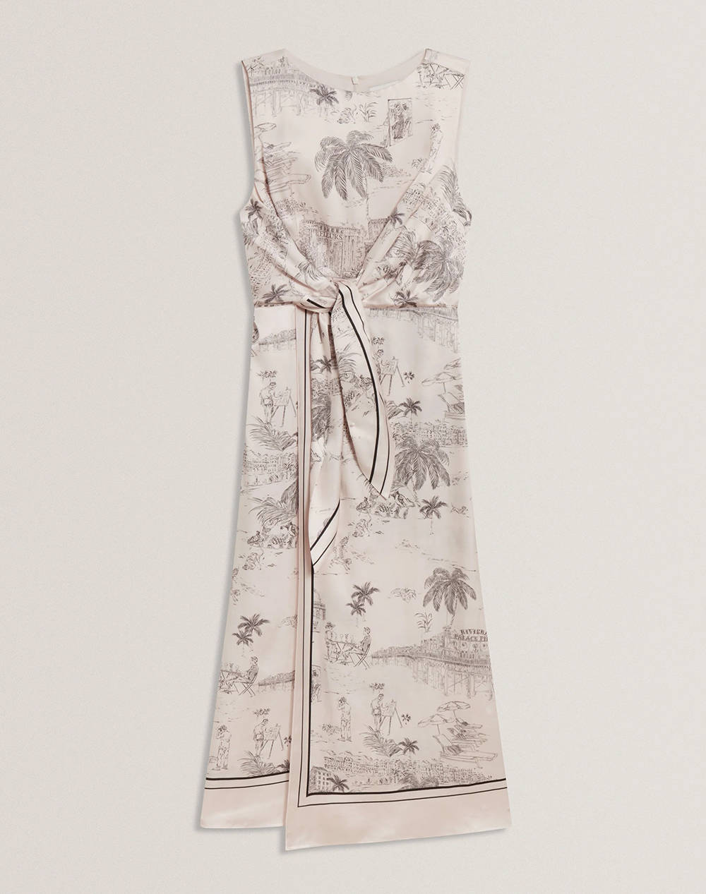 TED BAKER MARRONA Knot Detail Wrap Over Midi Dress