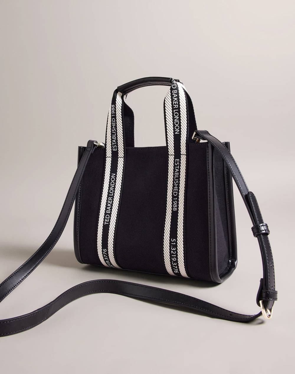 TED BAKER GEORJEA Branded Webbing Canvas Small Tote (Dimensiuni: 11 x 21 x 25cm.)