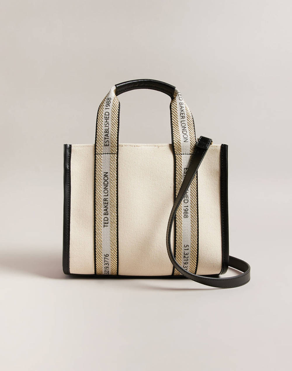 TED BAKER GEORJEA Branded Webbing Canvas Small Tote (Dimensiuni: 11 x 21 x 25cm.)