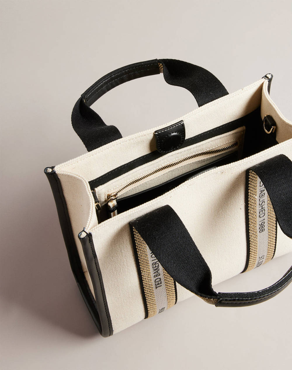 TED BAKER GEORJEA Branded Webbing Canvas Small Tote (Dimensiuni: 11 x 21 x 25cm.)