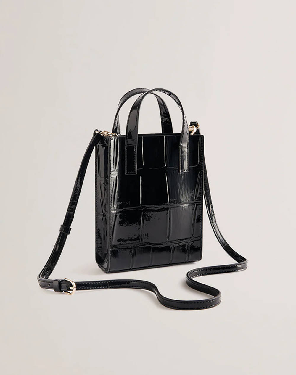 TED BAKER GATOCON Croc Effect Mini Icon Bag (Dimensiuni: 14 x 18cm.)