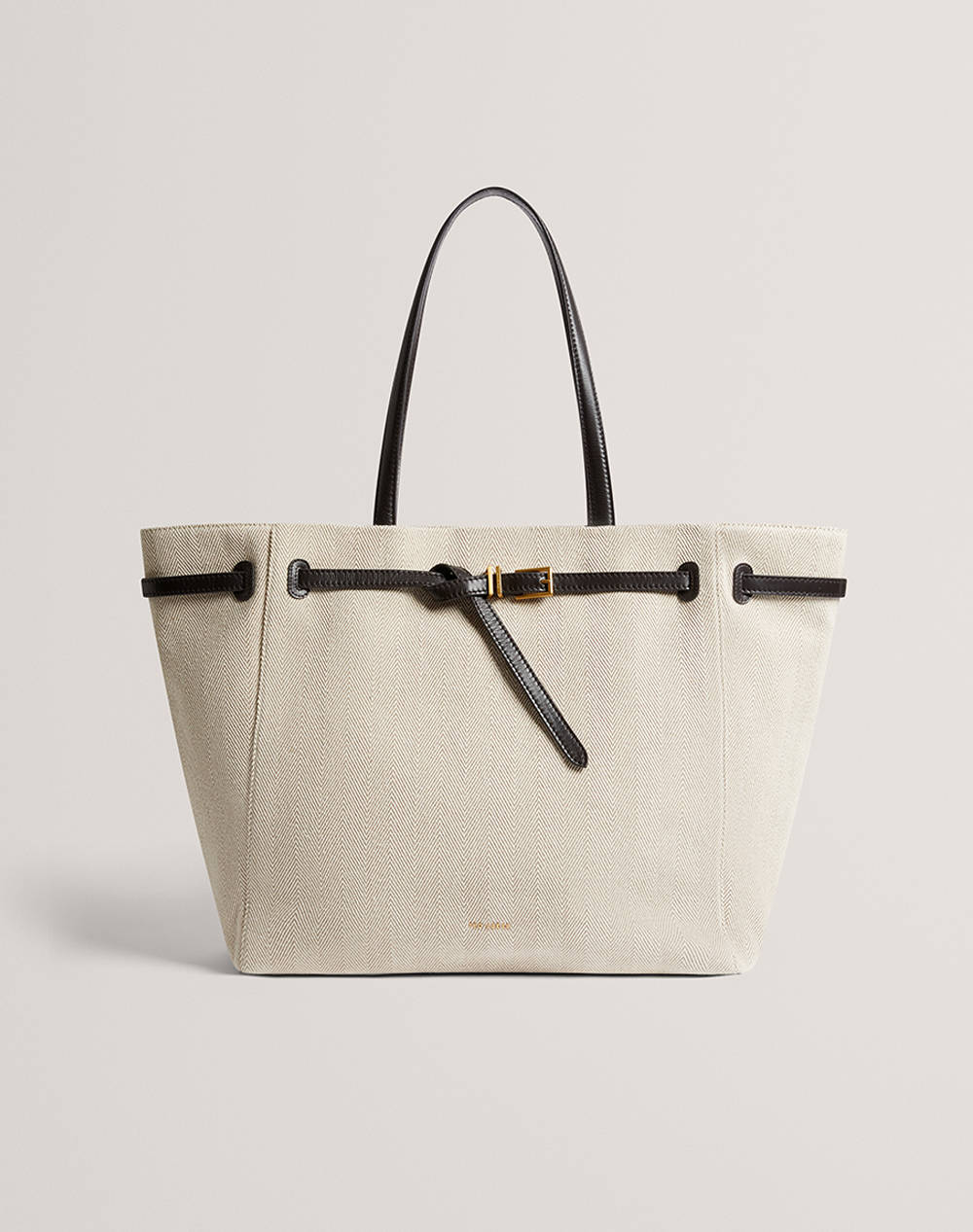 TED BAKER TAFANIE Belted Herringbone Canvas Large Tote Bag