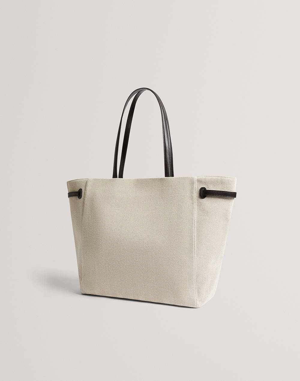 TED BAKER TAFANIE Belted Herringbone Canvas Large Tote Bag