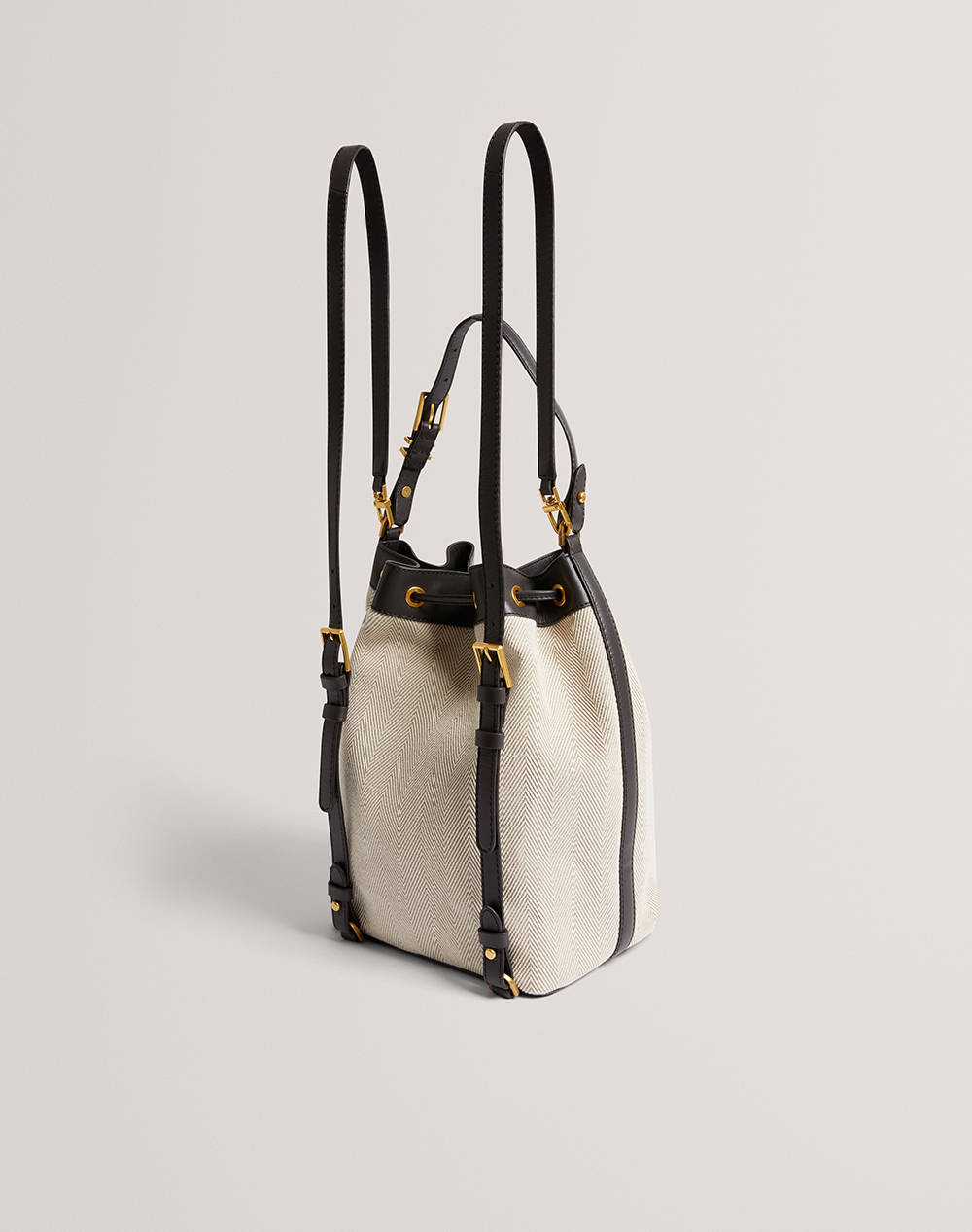 TED BAKER TASHAH Belt Detail Canvas Herringbone Backpack