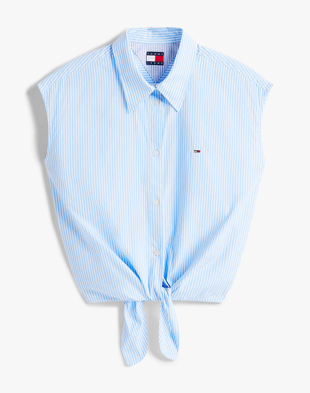 TOMMY JEANS TJW POPLIN FRONT KNOT SHIRT