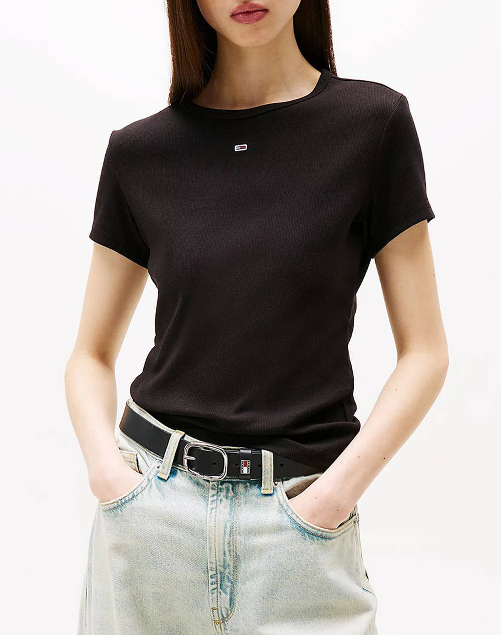 TOMMY JEANS TJW SLIM ESSENTIAL RIB SS EXT