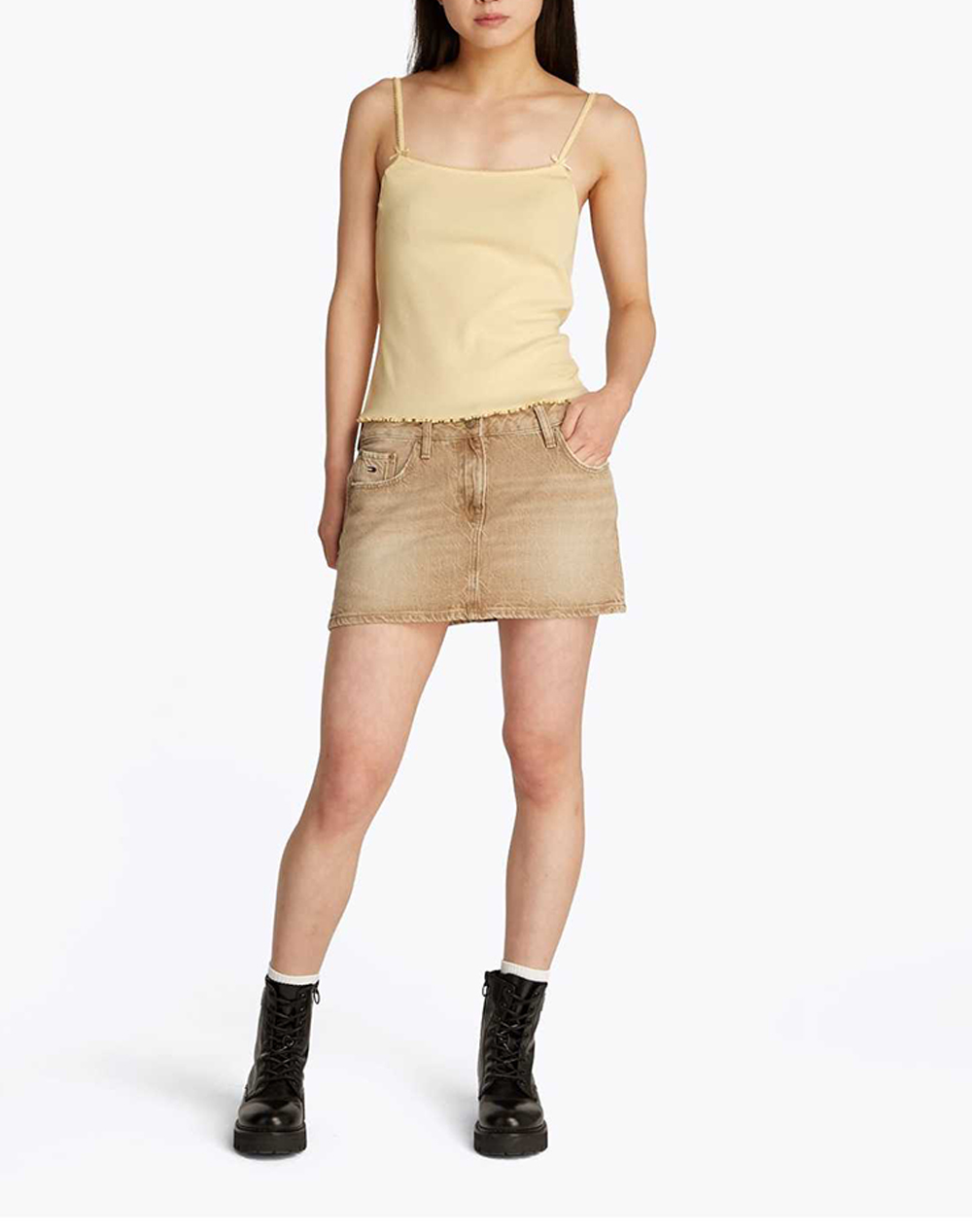 TOMMY JEANS TJW SLIM SCALLOP RIB TOP