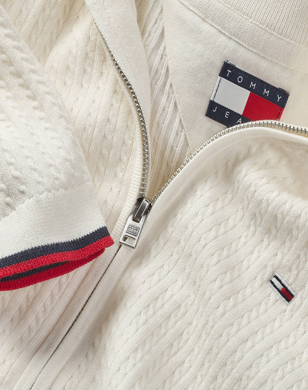 TOMMY JEANS TJW CABLE ZIP THRU CARDIGAN