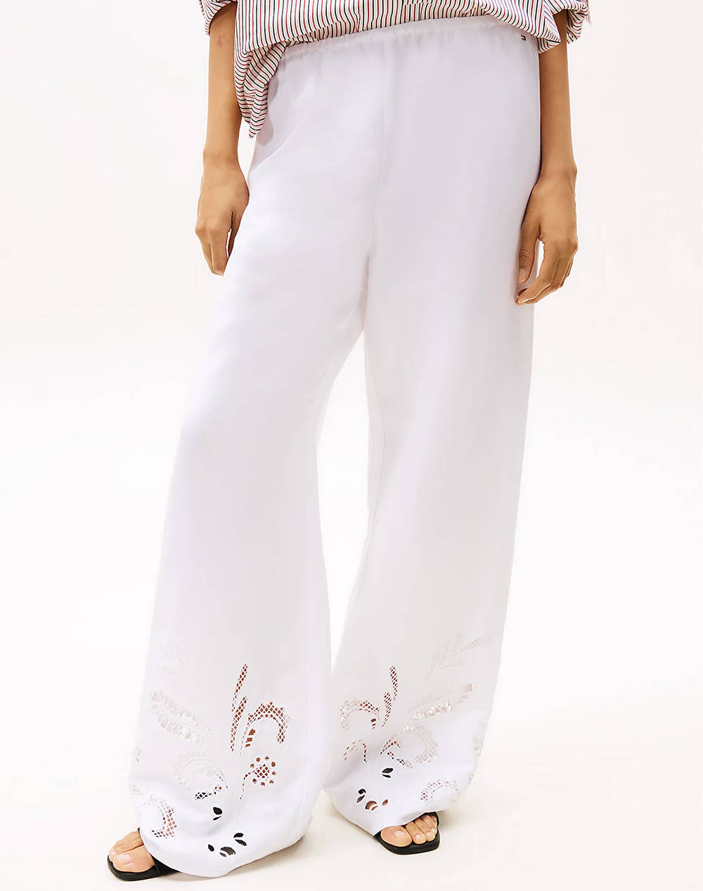 TOMMY HILFIGER BRODERIE ANGLAISE LINEN PANTS