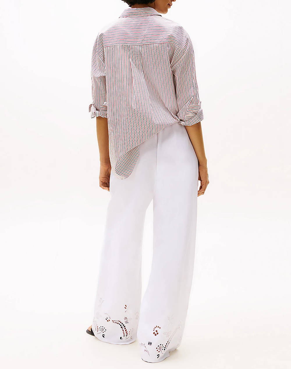 TOMMY HILFIGER BRODERIE ANGLAISE LINEN PANTS
