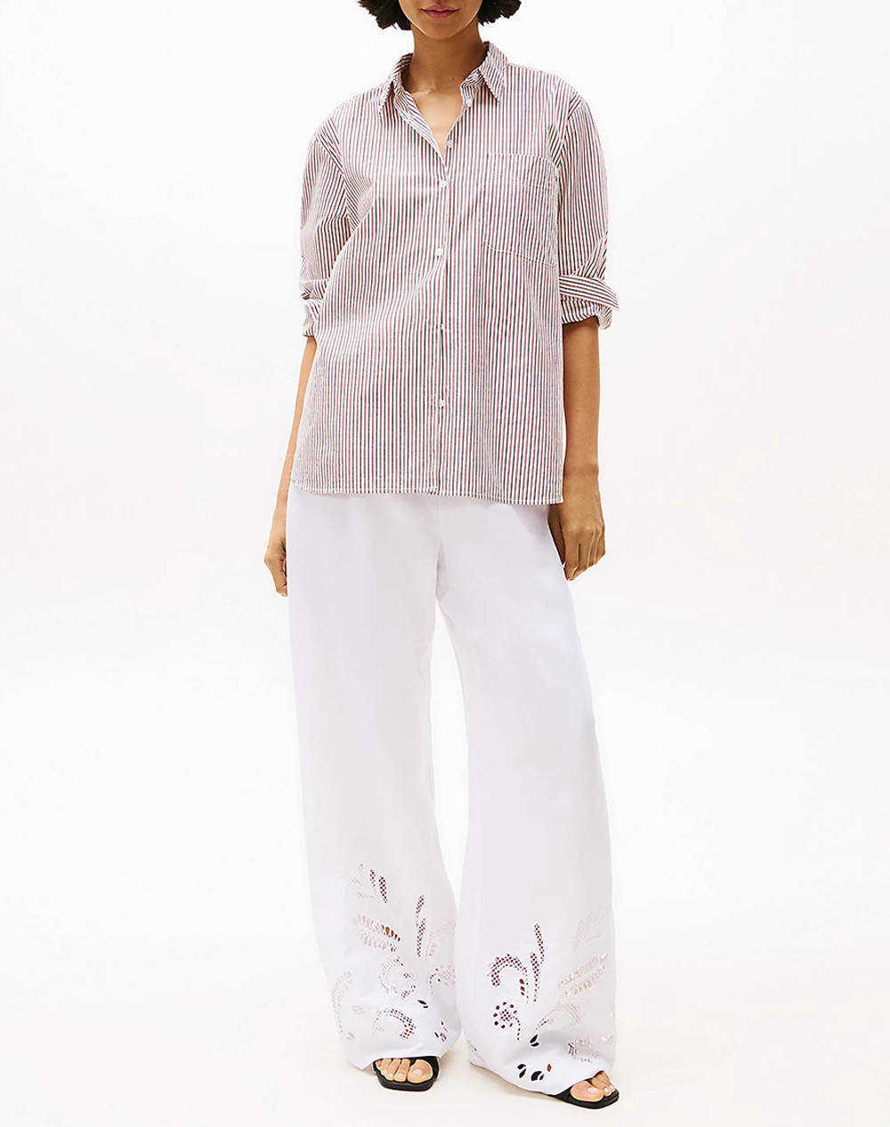 TOMMY HILFIGER BRODERIE ANGLAISE LINEN PANTS