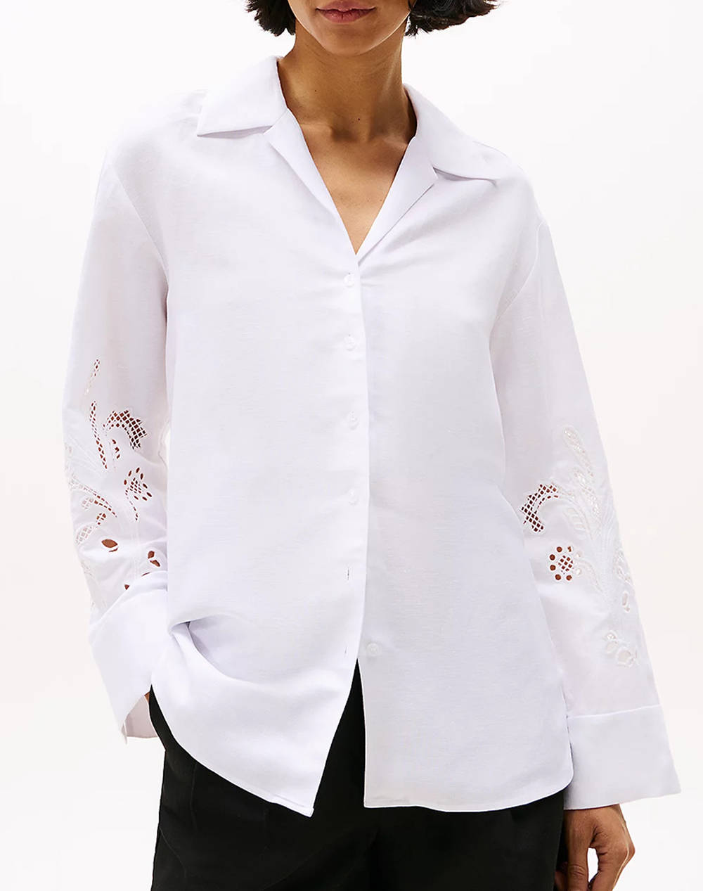 TOMMY HILFIGER BRODERIE ANGLAISE LINEN SHIRT