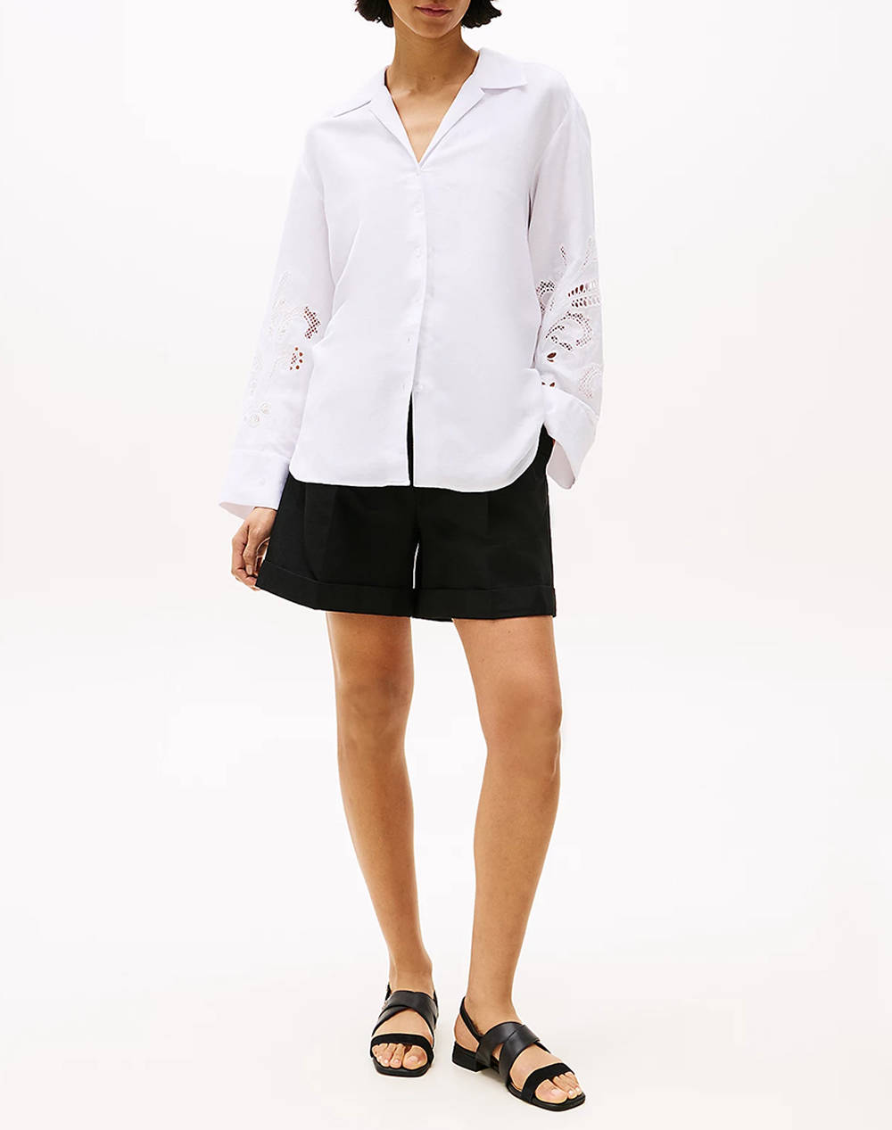 TOMMY HILFIGER BRODERIE ANGLAISE LINEN SHIRT