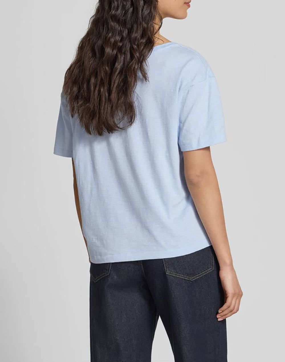 TOMMY HILFIGER SLUB CROP V-NK SS