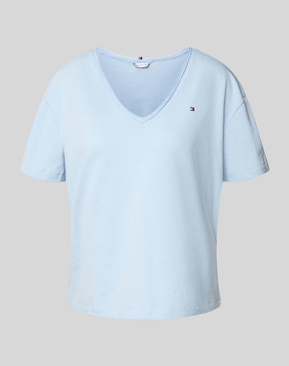 TOMMY HILFIGER SLUB CROP V-NK SS