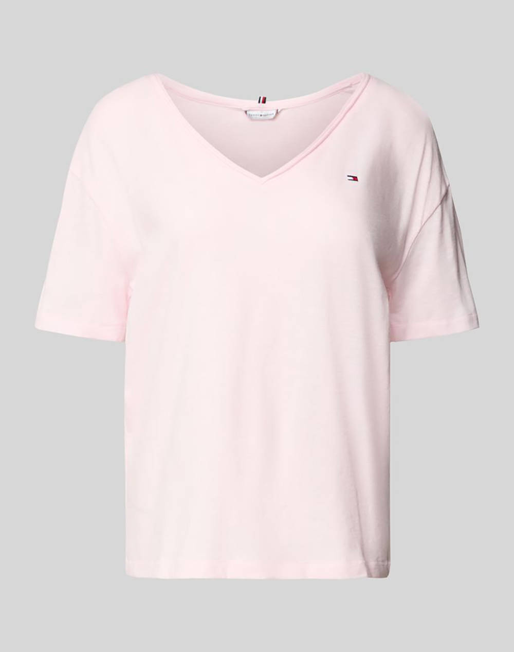 TOMMY HILFIGER SLUB CROP V-NK SS