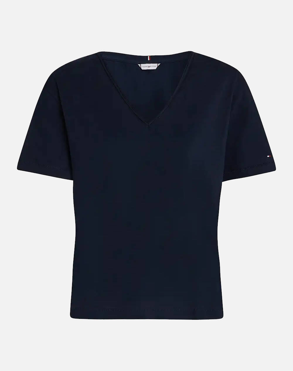 TOMMY HILFIGER SLUB CROP V-NK SS
