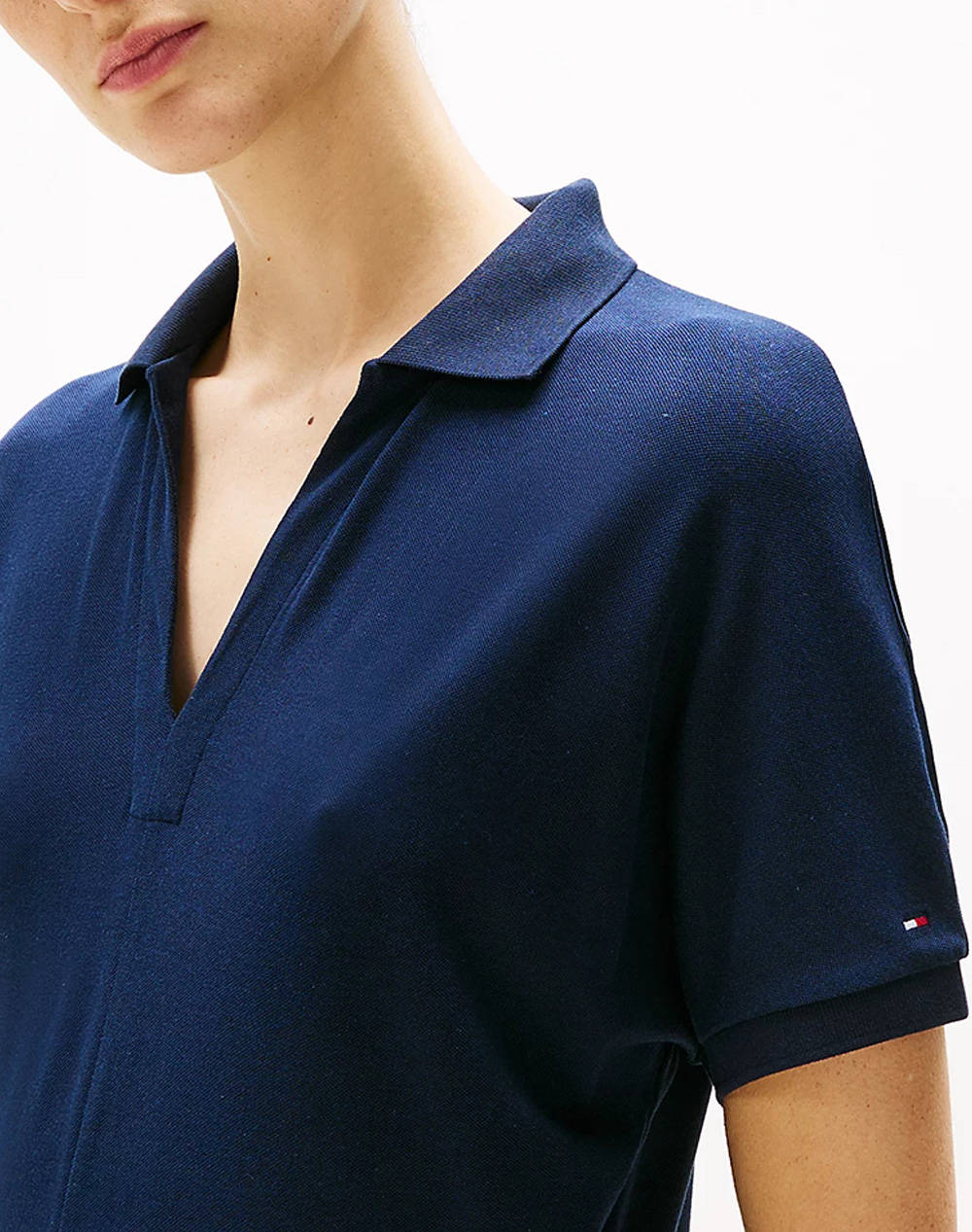 TOMMY HILFIGER LYOCELL OPEN-NK MIDI DRESS