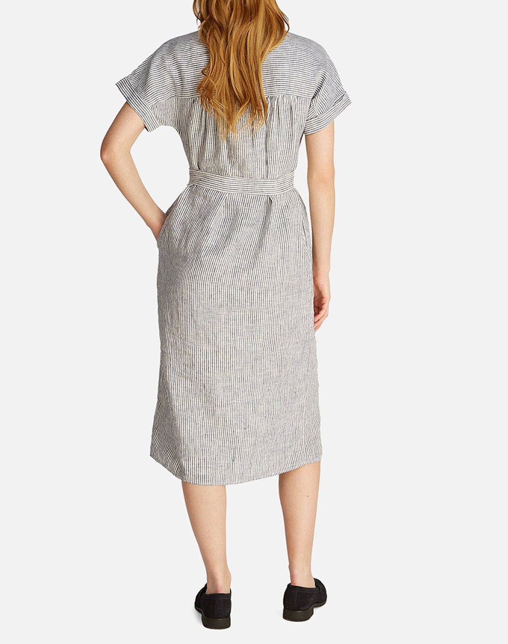 TOMMY HILFIGER ESS LINEN S/S MIDI SHIRT DRESS