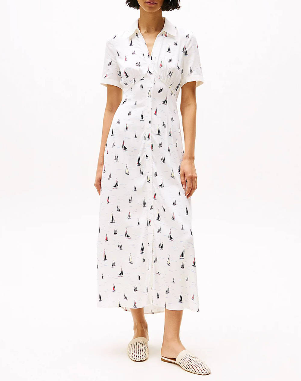 TOMMY HILFIGER FLUID VIS BOAT S/S SHIRT DRESS
