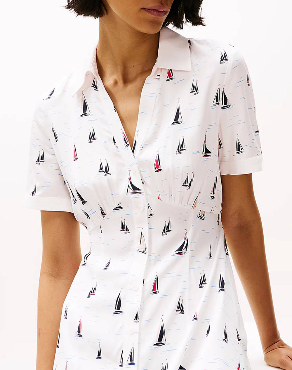 TOMMY HILFIGER FLUID VIS BOAT S/S SHIRT DRESS