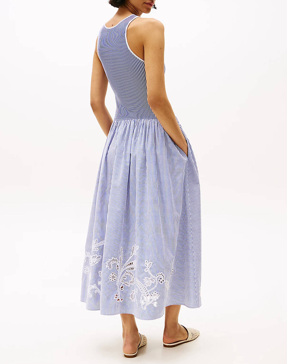 TOMMY HILFIGER BRODERIE ANGLAISE N/S LONG DRESS