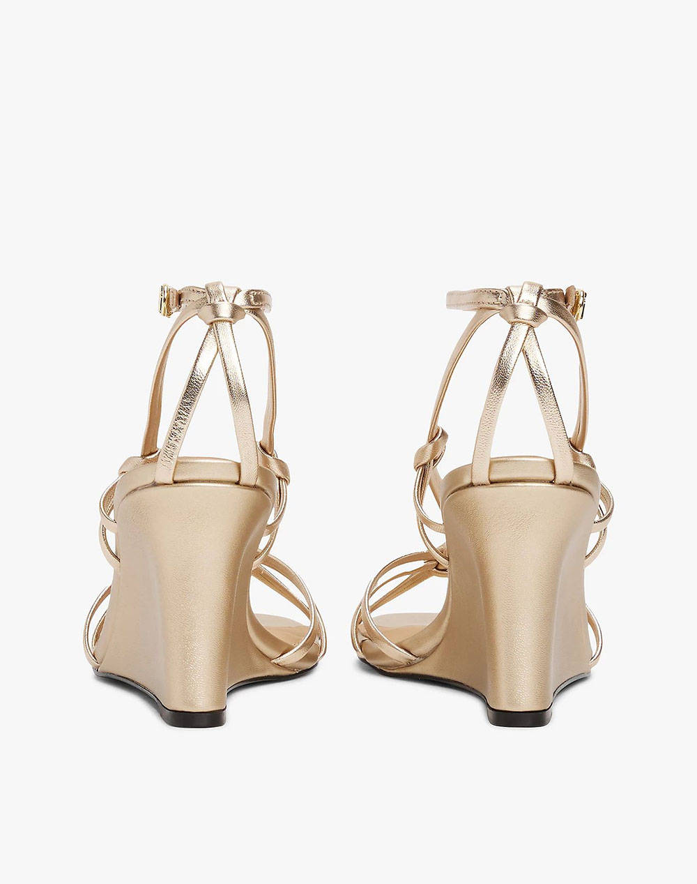 TOMMY HILFIGER METAL LEATHER KNOTS WEDGE SANDAL