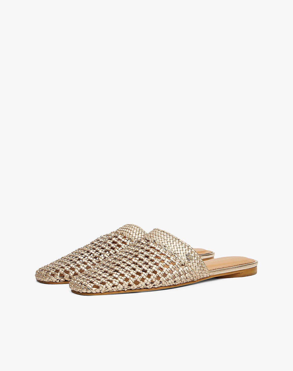 TOMMY HILFIGER CROCHET METALLIC LEATHER MULE