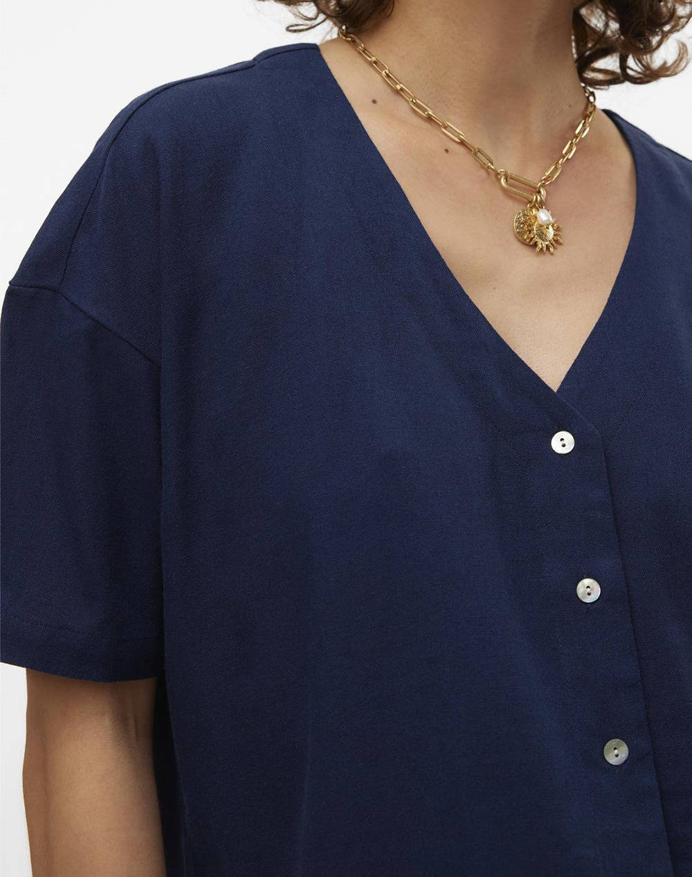 VERO MODA VMMYMILO 2/4 V-NECK SHIRT WVN GA