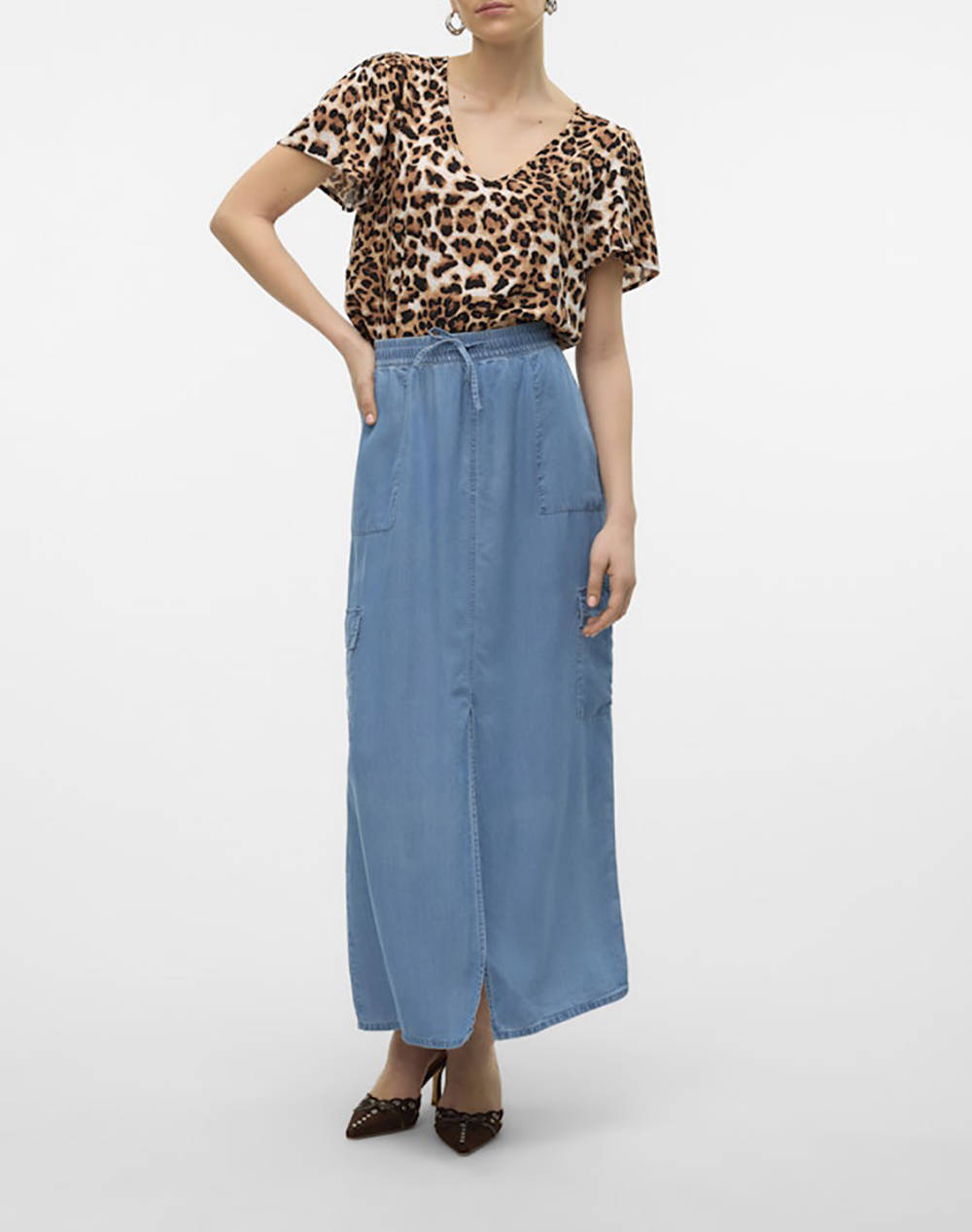 VERO MODA VMEASY JOY V-NECK SS BLOUSE WVN GA