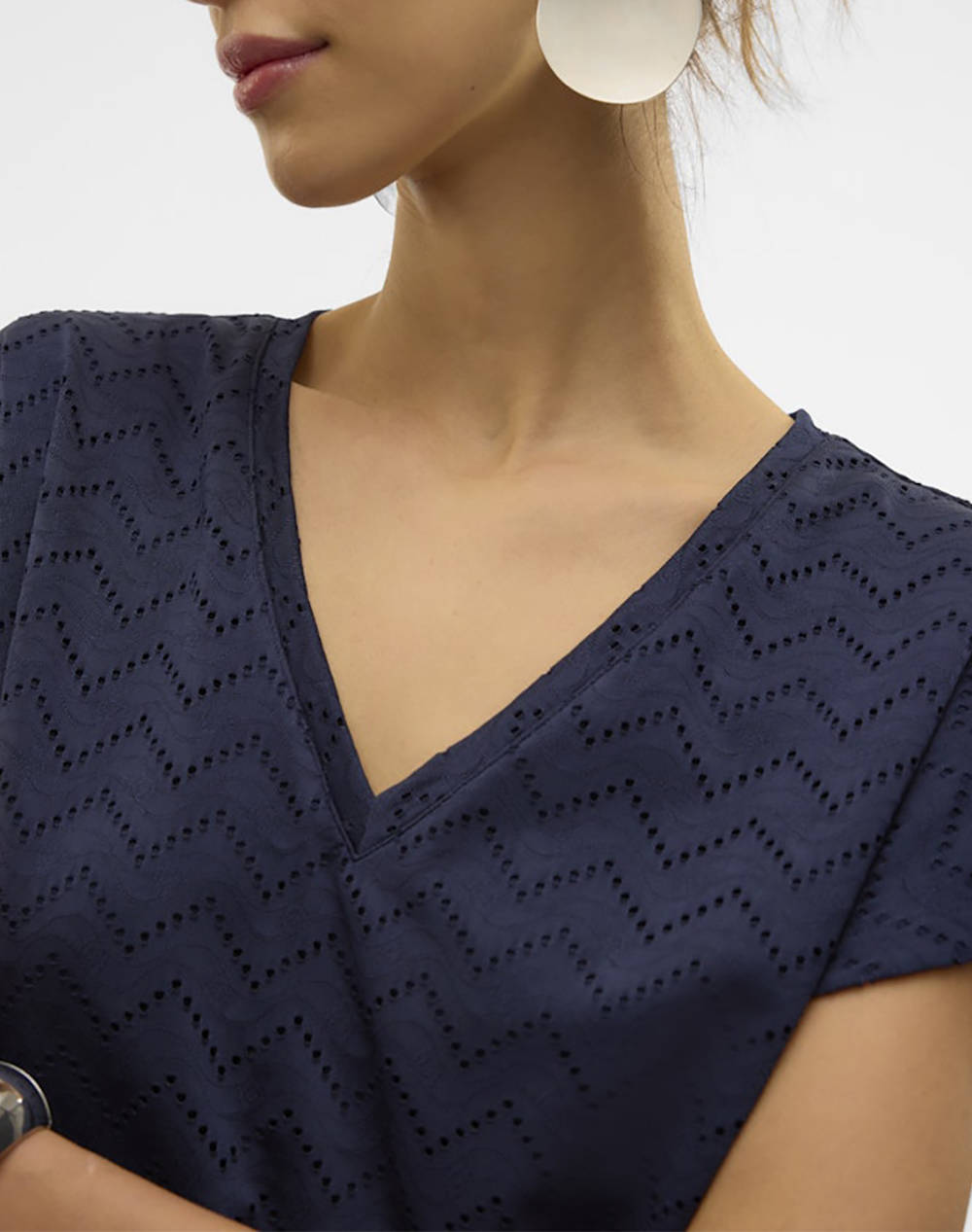 VERO MODA VMTHAS SS V-NECK TOP JRS GA VO