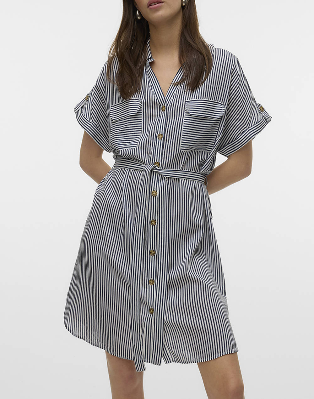 VERO MODA VMBUMPY SS SHORT SHIRT DRESS WVN GA NOOS