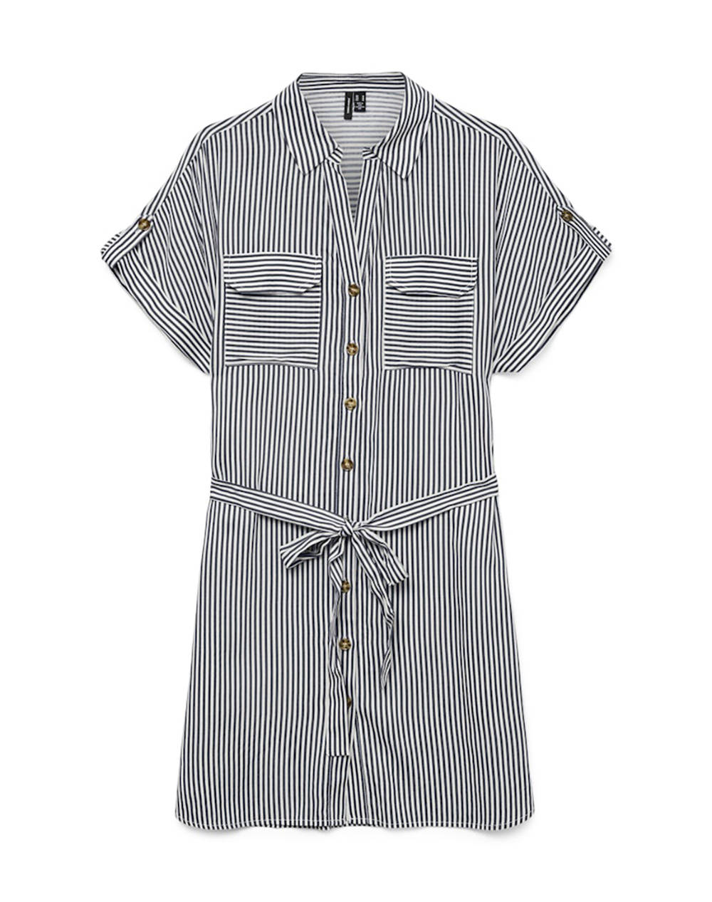 VERO MODA VMBUMPY SS SHORT SHIRT DRESS WVN GA NOOS