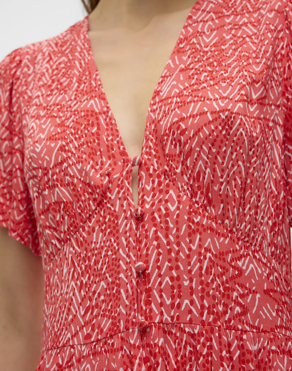 VERO MODA VMMENNY SS 7/8 DETAIL DRESS WVN GA