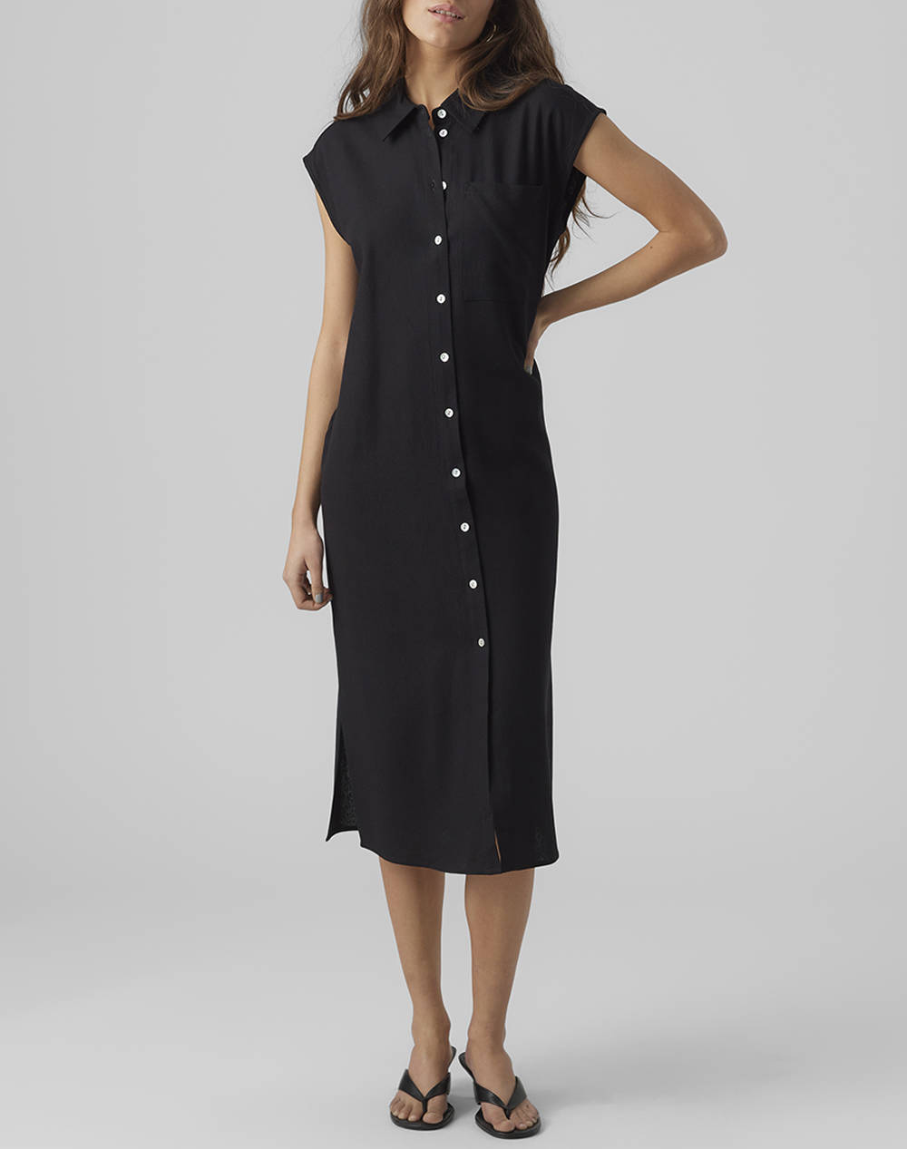 VERO MODA VMMYMILO SL CALF SHIRT DRESS WVN GA