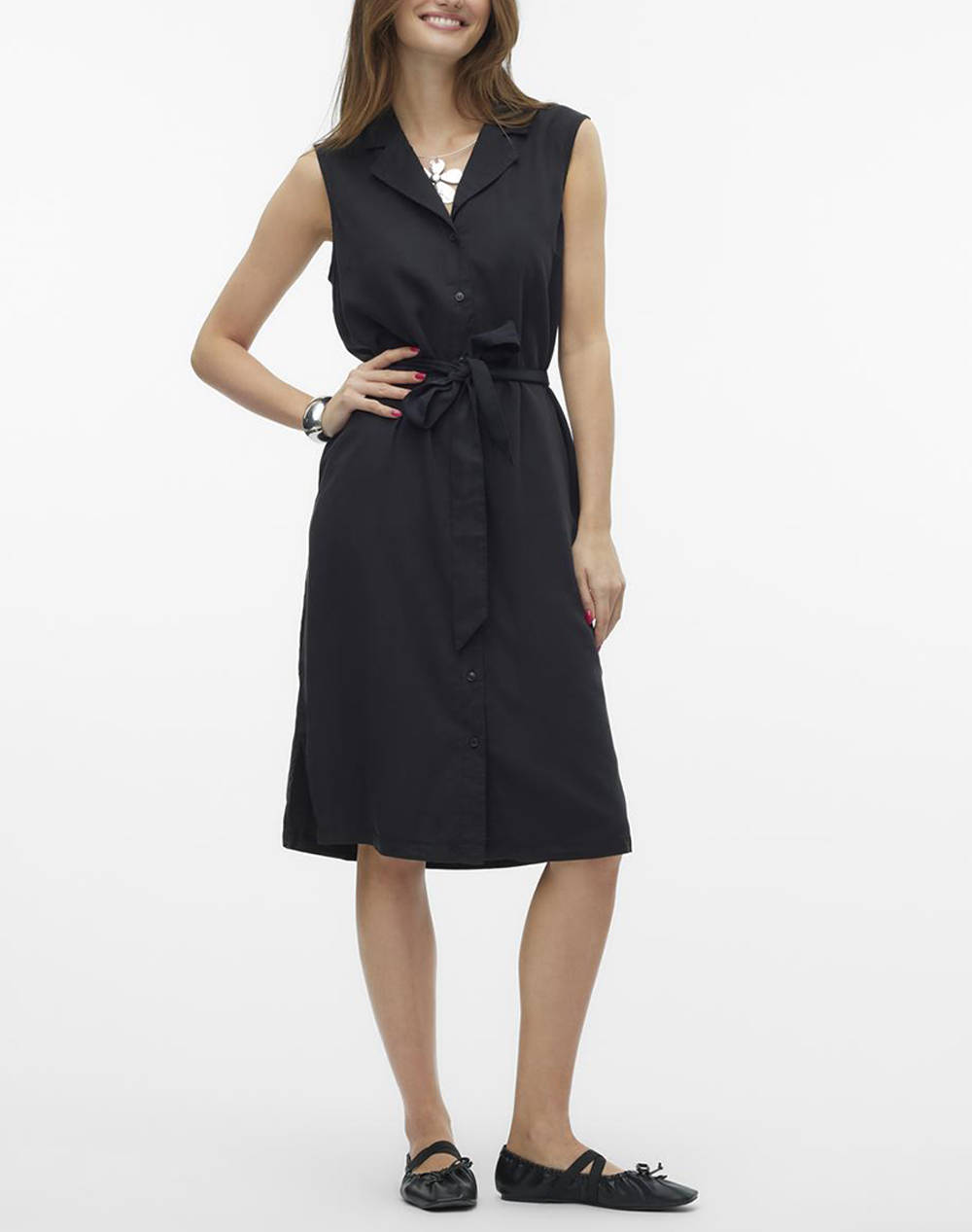 VERO MODA VMBREE SL BLK SHIRT TENCEL DRESS GA