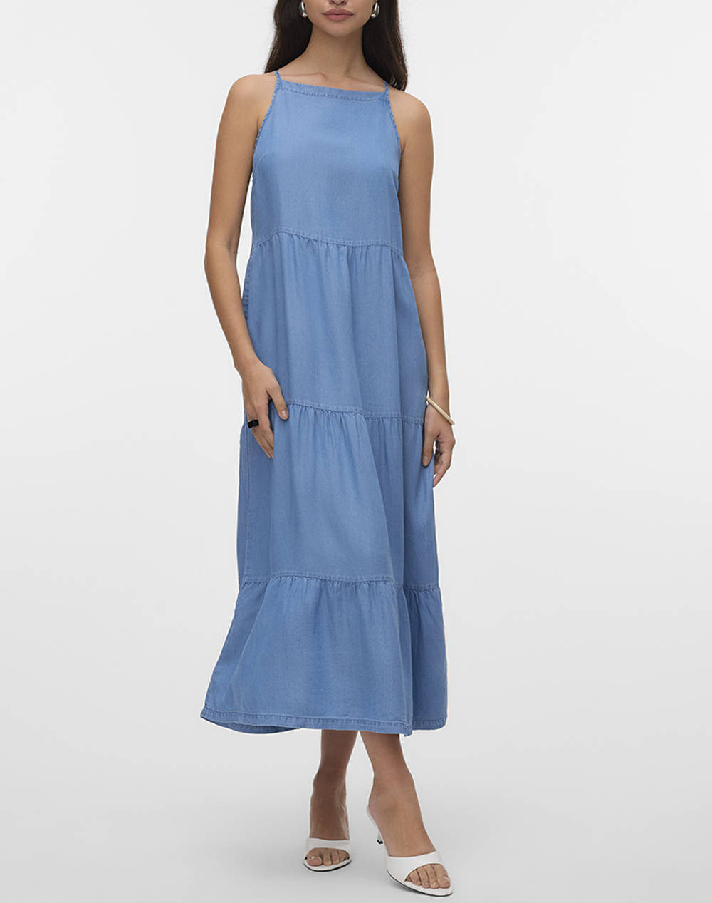 VERO MODA VMFLEUR SL 7/8 LAYER TENCEL DRESS GA