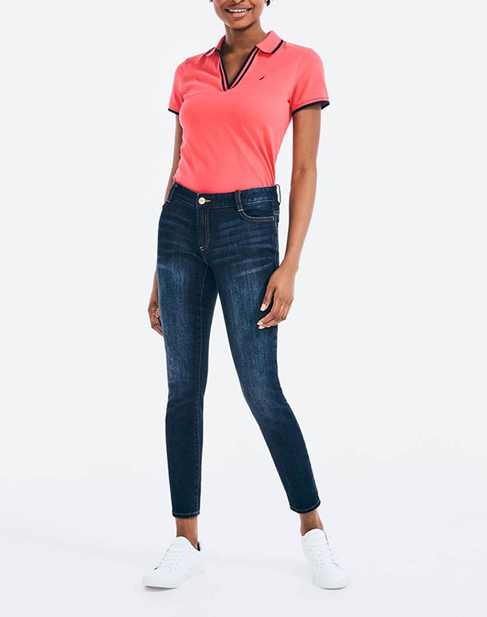NAUTICA BLUZA POLO KM S/S TIPPED SPLIT NECK OCEAN POLO